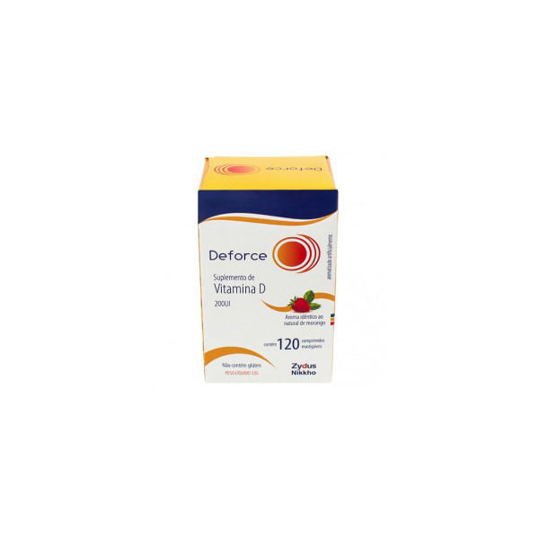 Vitamina D Deforce Vitamina D3 Zydus 120 Comprimidos Mastigáveis