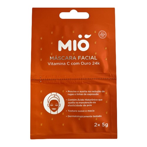 Máscara Facial Mió Vitamina C com Ouro 24k Sachê 2x 5g