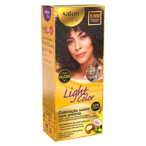 Coloração Suave Salon Line Light Color 5.560 Castanho Claro Acaju Avermelhado com 1 unidade
