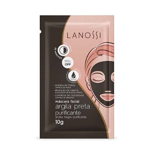 Máscara Facial Lanossi Preta 10G