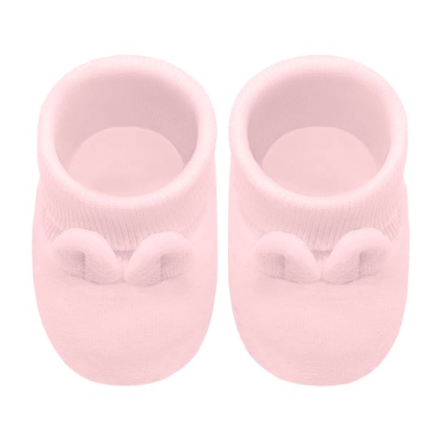 Pantufa Orelhinha para bebê em plush Rosa - Tilly Baby