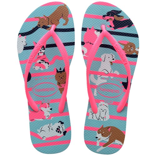 Sandálias Havaianas Slim Pets Azul Water 35/36