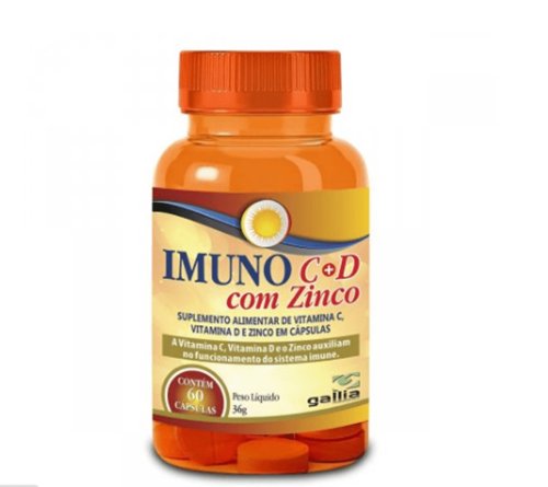 Polivitamínico Imuno C + D com Zinco 60 cápsulas