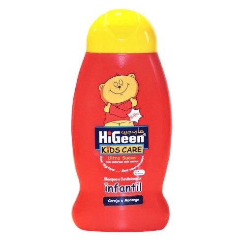 Shampoo HiGeen Kids Care Bibo 2 em 1 Cereja e Morango 250ml