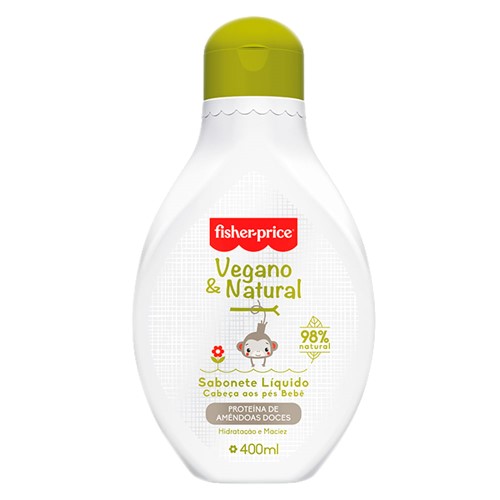 Sabonete Líquido Bebê Vegano & Natural Cabeça aos Pés 400ml (0m+) - Fisher Price