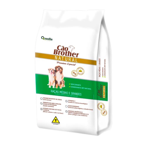 Ração Cão Brother Natural Premium Especial Raças Médias e Grandes 2kg