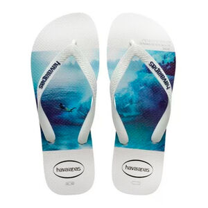 Sandálias Havaianas Hype Branco/Azul Tamanho 43/44 com 1 Par