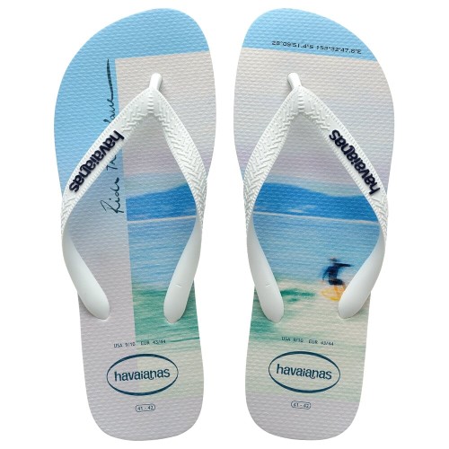 Sandálias Havaianas Hype Branco e Azul Marinho 35/36