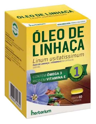 Óleo de Linhaça 1g 60 Cápsulas Herbarium