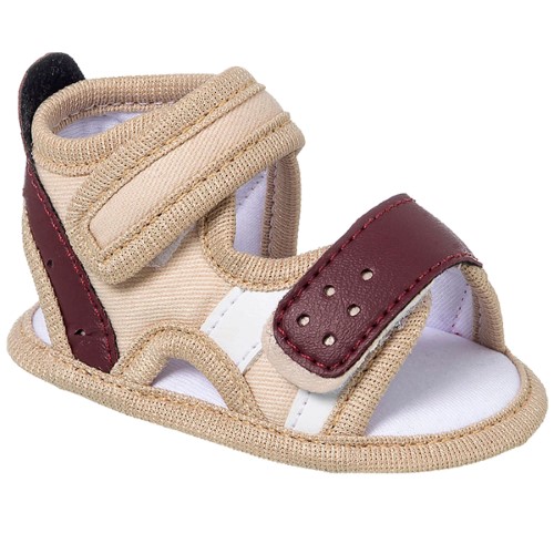 Sandália para bebê em sarja Bege - Keto Baby 