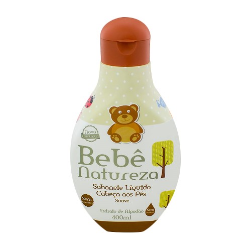 Sabonete Líquido Infantil Bebê Natureza Suave Cabeça aos Pés Sem Sal com 400ml
